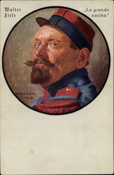 Artist PC Firle, Walther, La grande nation, French soldier in uniform