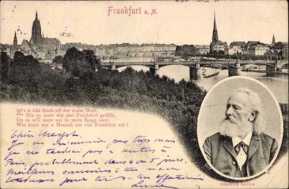 PC Frankfurt am Main, general view, poet Friedrich Stoltze, poem