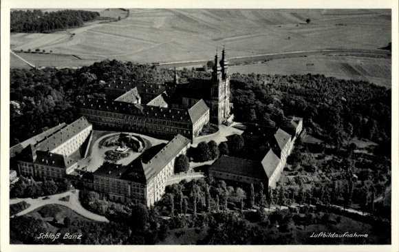 Postcard Bad Staffelstein am Main Upper Franconia, Banz Castle, aerial photograph