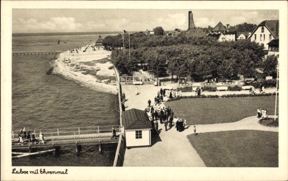 Ak Hansestadt Kiel, Promenade, Marineehrenmal, Vogelschau