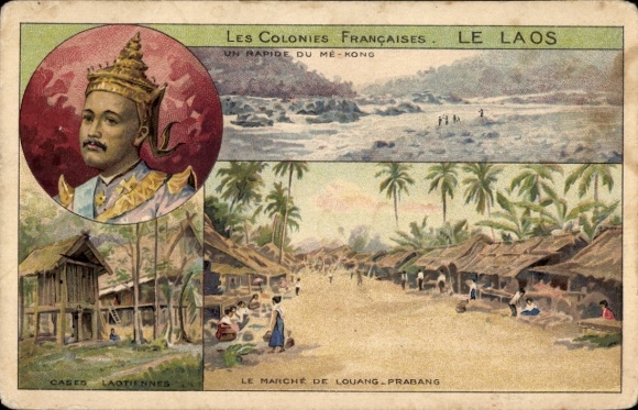 CPA Luang Prapang Laos, Colonies Francaises, Marche