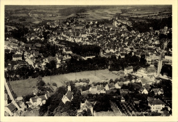 Ak Bietigheim Bissingen an der Enz Württemberg, Luftaufnahme