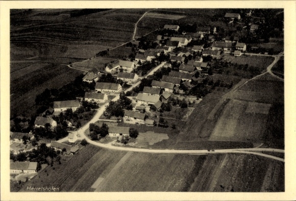 Postcard Heretshofen Herretshofen Kirchhaslach Unterallgäu, aerial photograph