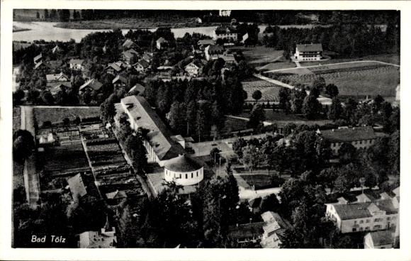 Postcard Bad Tölz in Upper Bavaria, aerial photograph