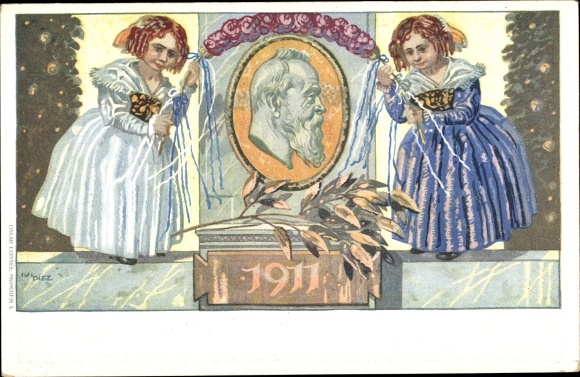 Postwaardestukken kunstenaarskaart Diez, M., prins-regent Luitpold van Beieren 1911, 5 Pfennig