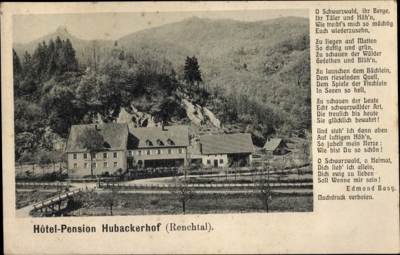 Poem Postcard Lautenbach im Renchtal Schwarzwald, Hotel Pension Hubackerhof