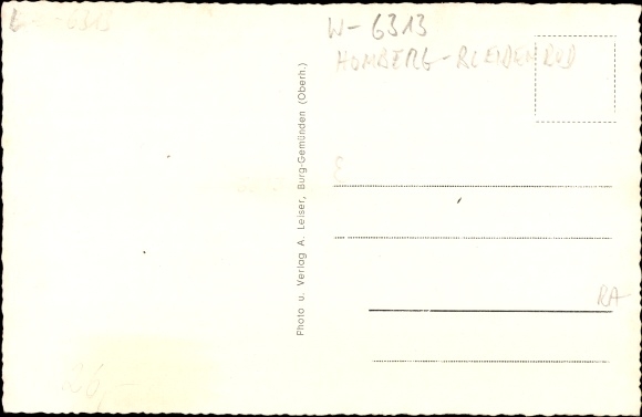 Postcard Bleidenrod Homberg an der Ohm in Vogelsbergkreis, town view, economy, school