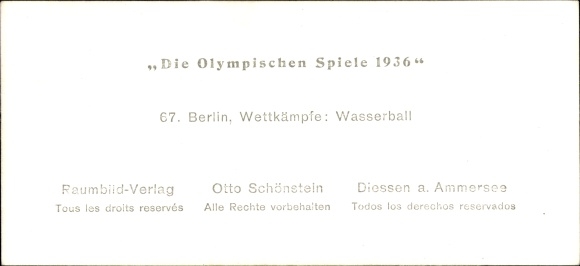 Stereo image photo &quot;The 1936 Olympic Games&quot;, No. 67 Berlin Reichssportfeld, swimming stadium