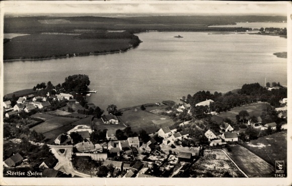 Ak Groß Köris in Brandenburg, Köriser Hafen, Fliegeraufnahme Klinke & Co. 11421