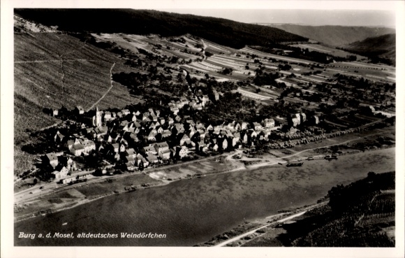 Ak Burg an der Mosel, Fliegeraufnahme