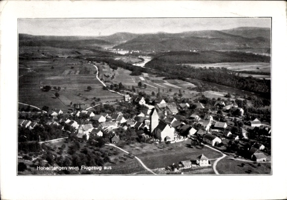Postcard Hohentengen am Hochrhein, aerial photograph