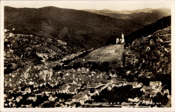 Ak Schriesheim an der Bergstraße, Fliegeraufnahme