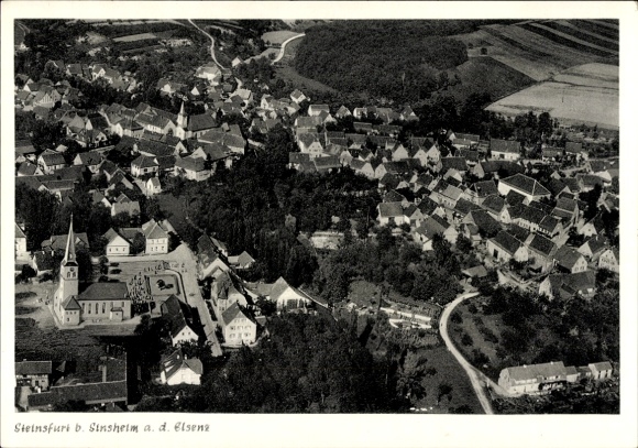 Postcard Steinsfurt Sinsheim in Baden, aerial photograph
