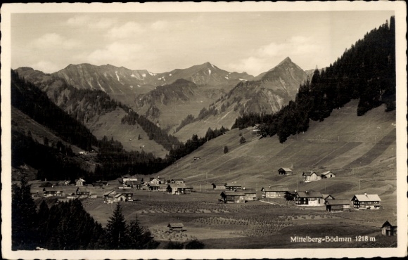 Postcard Bödmen Mittelberg in Kleinwalsertal Vorarlberg, general view