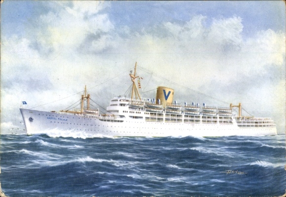 Artist PC Steamship TN Castel Felice, Sitmar Line