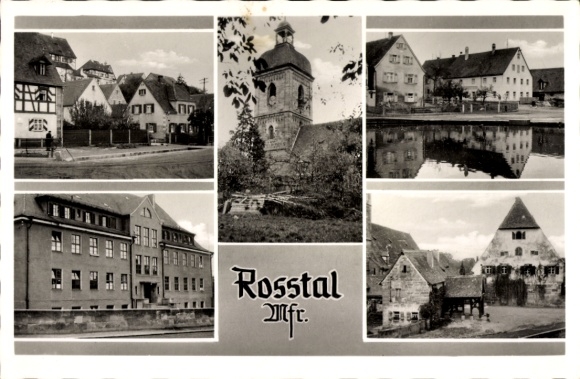 Ak Roßtal Mittelfranken, Teilansichten, Turm