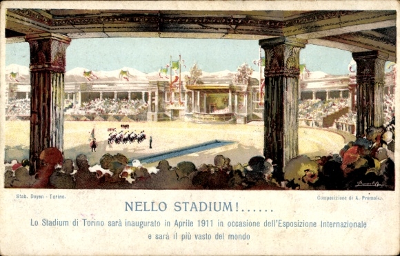 Artist Postcard World Exhibition Turin 1911, Stadium, Opening