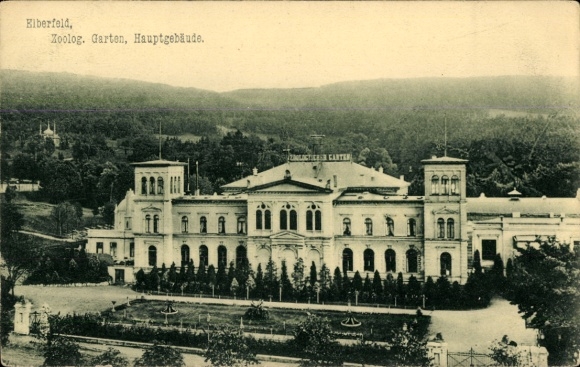 Postcard Elberfeld Wuppertal, Zoological Garden, main building,