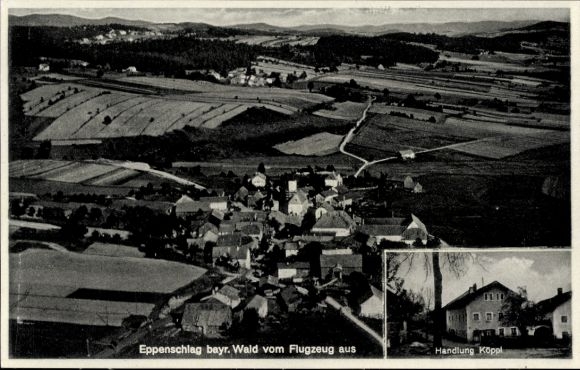 Ansichtkaart Eppenschlag Beierse Woud Neder-Beieren, luchtfoto, actie Johann Köppl