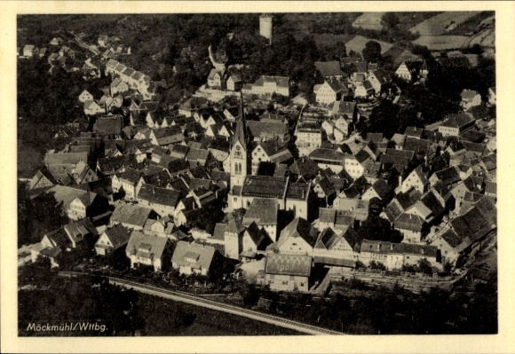 Ak Möckmühl in Württemberg, Fliegeraufnahme
