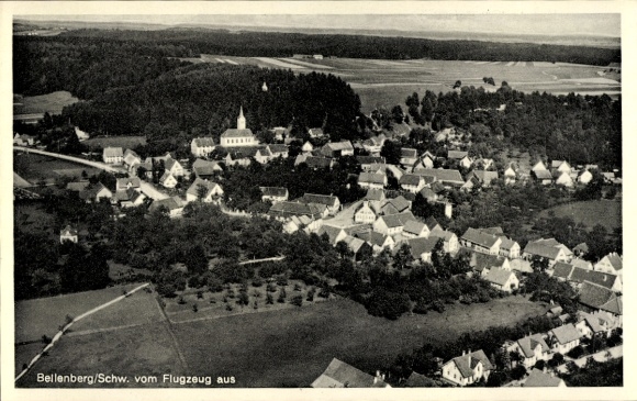 Postcard Bellenberg in Swabia, aerial photograph
