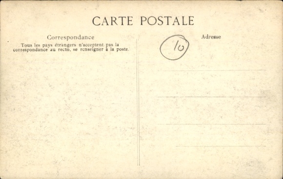 Ansichtkaart Parijs, Pont de l'Archevêché, overstroming januari 1910