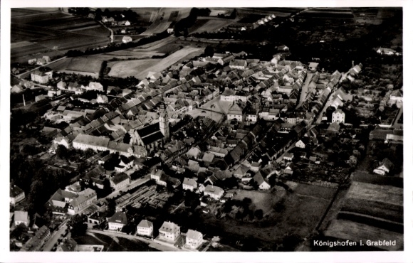 Postcard Bad Königshofen in Grabfeld Lower Franconia, aerial photograph