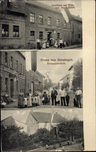 Postcard Gensingen in Rheinhessen, Gasthaus zur Pfalz, street view