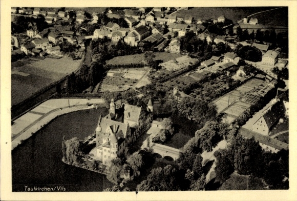 Ak Taufkirchen an der Vils Oberbayern, Fliegeraufnahme