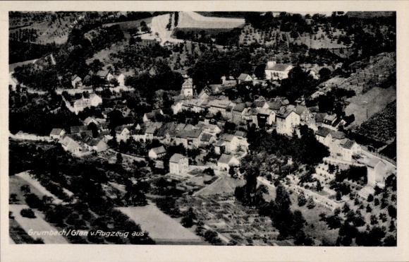 Ak Grumbach am Glan Landkreis Kusel Pfalz, Fliegeraufnahme