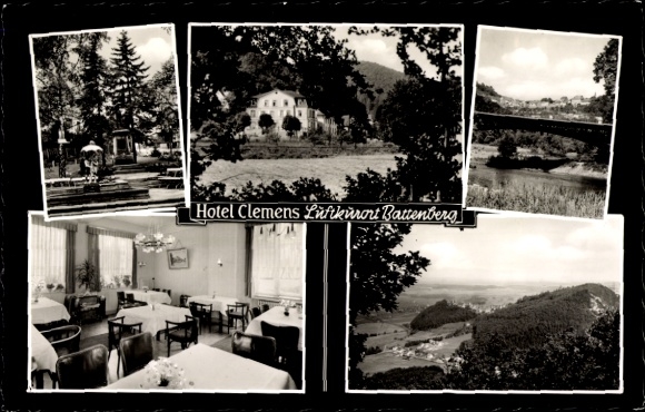 Postcard Battenberg an der Eder Hessen, Hotel Clemens, House of Good Cuisine