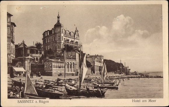 Postcard Sassnitz on Rügen, hotel by the sea