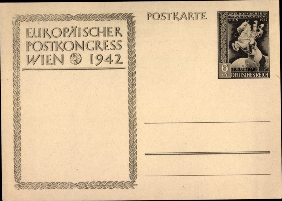 Ganzsachen Ak Wien, Europäischer Postkongress 1942