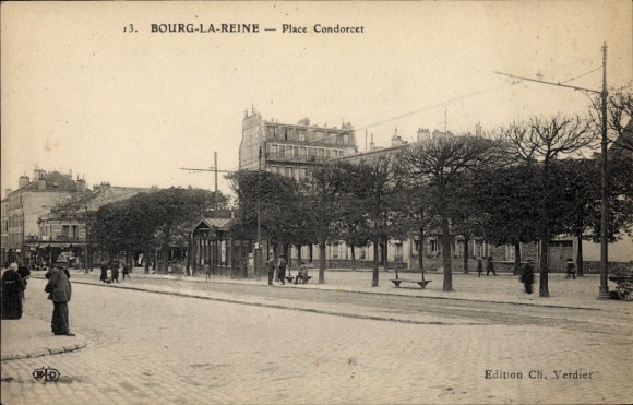 Ak Bourg la Reine Hauts de Seine, Place Condorcet