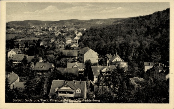 Postcard Bad Suderode Quedlinburg in the Harz Mountains, villas on the Schwedderberg
