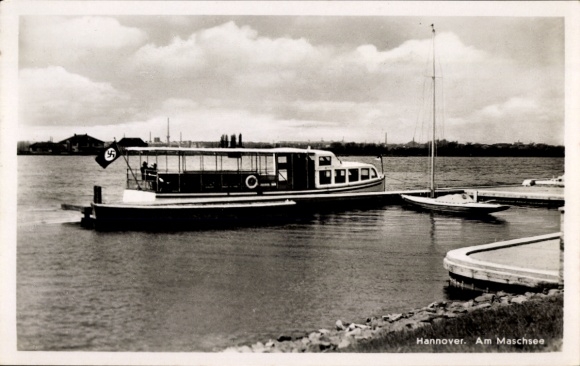 Ak Hannover in Niedersachsen, Maschsee, Motorboot