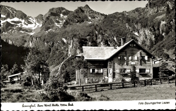 Postcard Seewigtal Styria, Hans Wödl Hut at Hüttensee