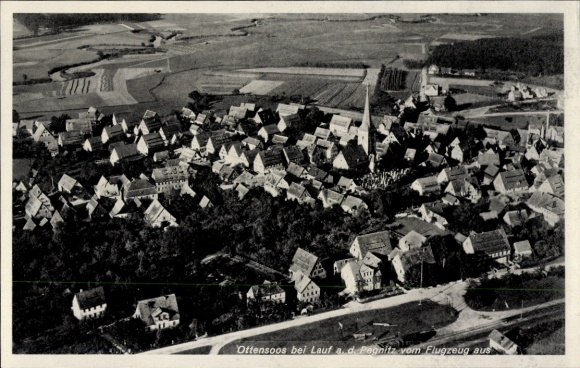 Postcard Ottensoos in Middle Franconia, aerial photograph