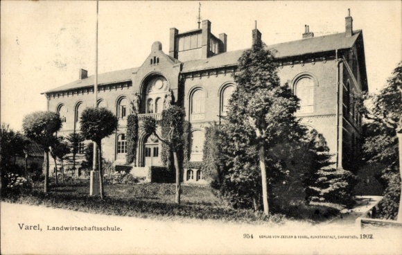 Postcard Varel am Jadebusen, Agricultural School