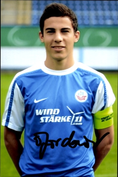 Autograph card footballer Edisson Jordans, FC Hansa Rostock, autograph