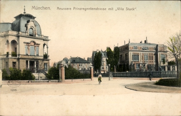 Ak München Maxvorstadt, Reussere Prinzregentenstrasse, Villa Stuck,  Architektur