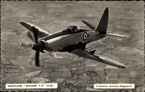 Postcard fighter-bomber Westland Wyvern T2, military aircraft