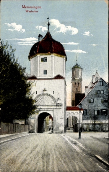 Postcard Memmingen in Swabia, Westertor