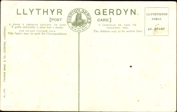 Passepartout Postcard Welsh woman with spinning wheel