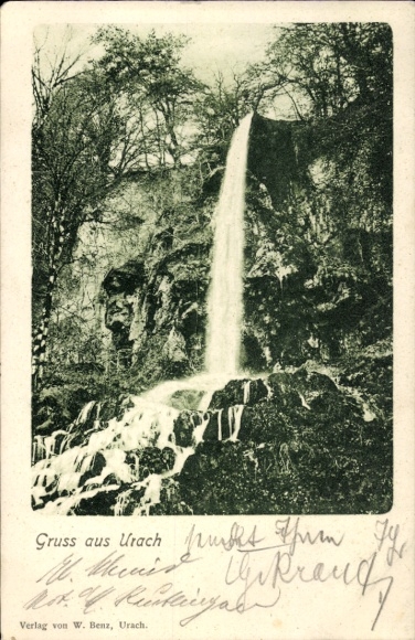 PC Bad Urach in the Swabian Alb Württemberg, waterfall, nature view, PC from WB..