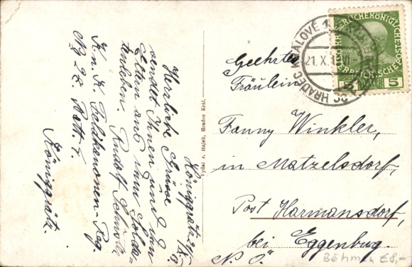 Postcard Hradec Králové Königgrätz town, artillery barracks