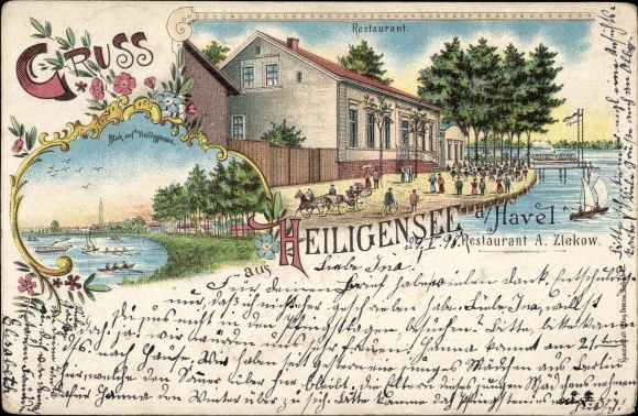 Chromo-Litho Berlin Reinickendorf Heiligensee, restaurant