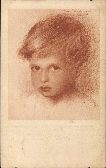 Artist PC Schachinger, Walther, boy, portrait, sanguine drawing
