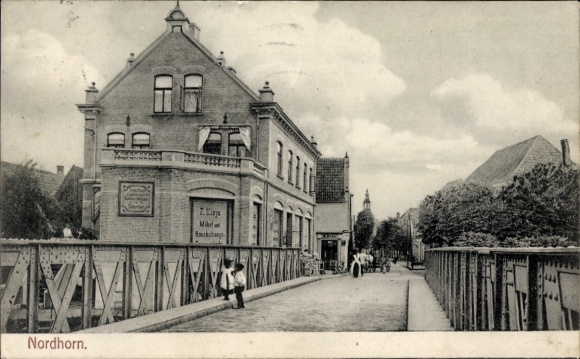 Ak Nordhorn in der Grafschaft Bentheim, Teilansicht, Geschäftshaus