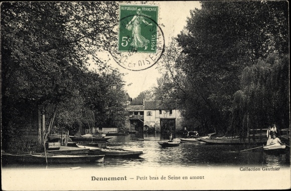 Postcard Dennemont Yvelines, Small arm of the Seine upstream